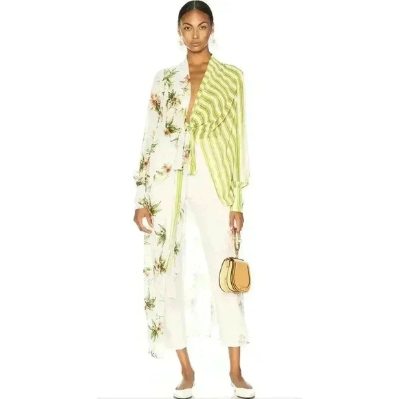 PATBO High Low Tunic Top Cover Up Beach Shirt Dress Floral Asymmetric $595 XS S - Picture 1 of 10